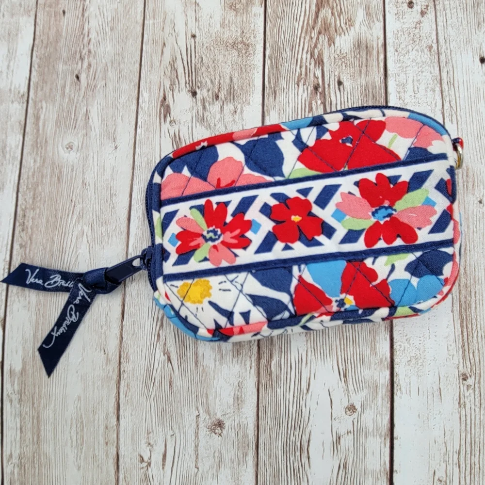 Vera Bradley Summer Cottage Floral Wristlet Zip Wallet Retired Pattern